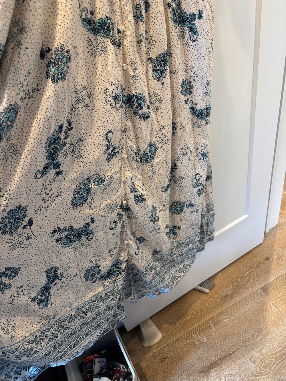 Torrid White Dress with Teal Floral Print - Picture 5 of 6